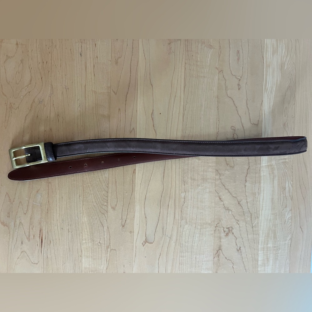 Brown Coach Suede Leather Belt